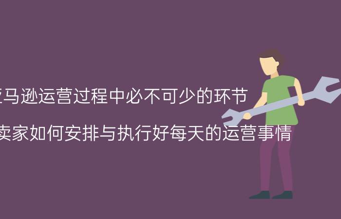 亚马逊运营过程中必不可少的环节 亚马逊卖家如何安排与执行好每天的运营事情？